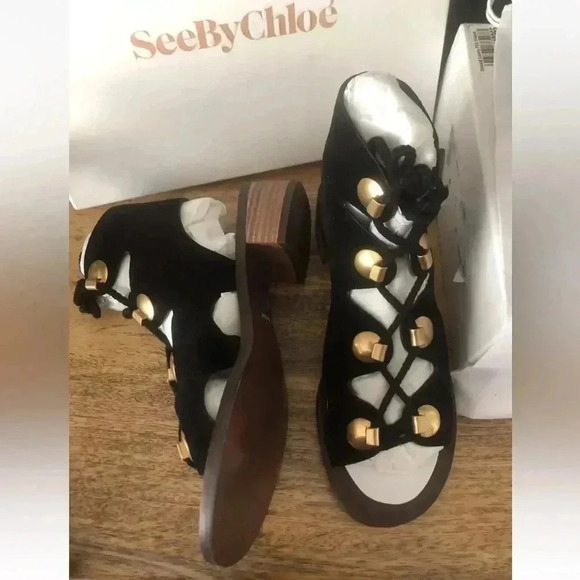 🆕See By Chloe Edna Lace Up Gladiator Heeled Sandal Size UK 38 US 7 New. - Picture 2 of 8